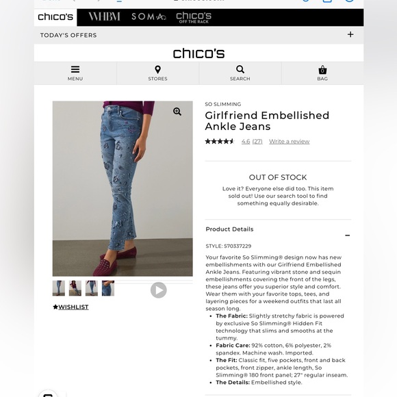 Chicos embellished sequin girlfriend jeans - Picture 5 of 10